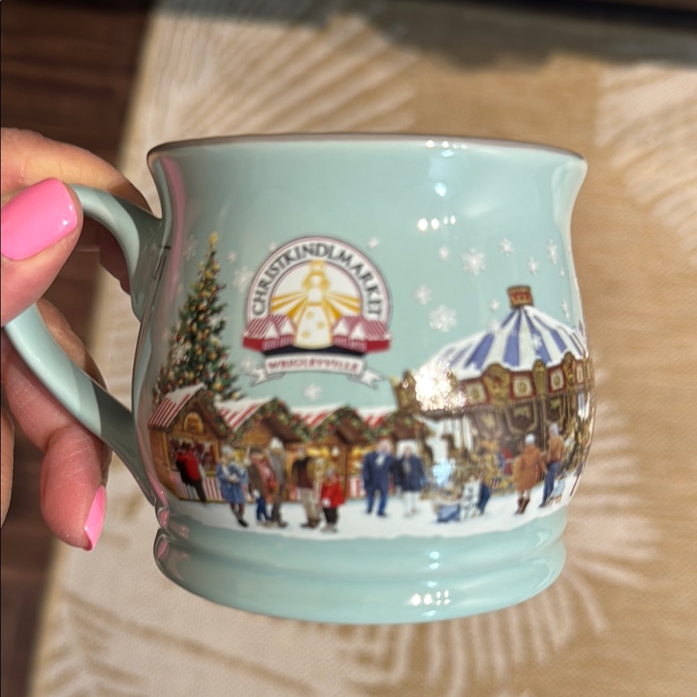 Charming Blue Winter Scene Mug for Dining